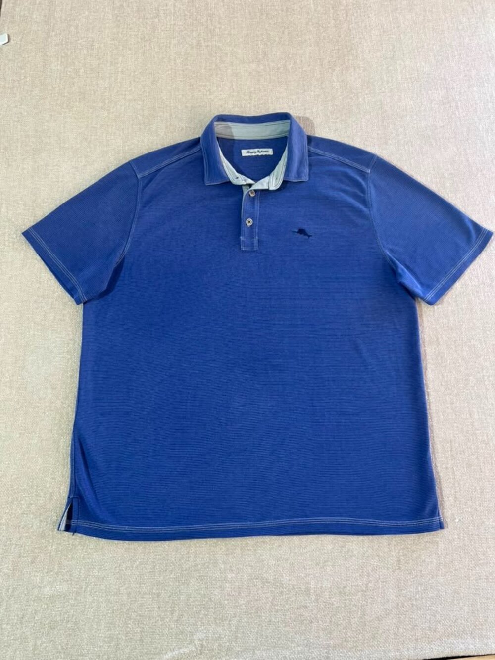 Tommy Bahama Blue Polo Shirt L TENCEL Blend Short Sleeve